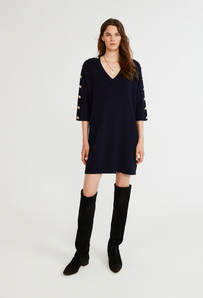 Claudie Pierlot Vestido de punto Miprima - Azul marino - - The Bradery