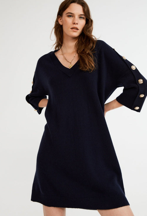 Claudie Pierlot Vestido de punto Miprima - Azul marino - - The Bradery