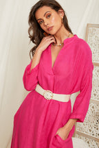 Fushia Dress - Women DRESSES and SKIRTS Around Linen