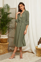 Vestido Caqui - Mujer VESTIDOS y FALDAS Around Linen