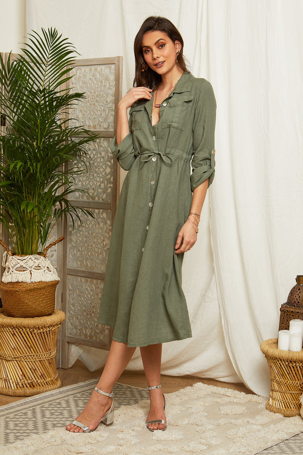 Robe Kaki - Femme ROBES & JUPES Autour Du Lin