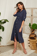 Vestido Marino - VESTIDOS y FALDAS Mujer Around Linen