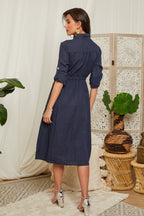 Vestido Marino - VESTIDOS y FALDAS Mujer Around Linen