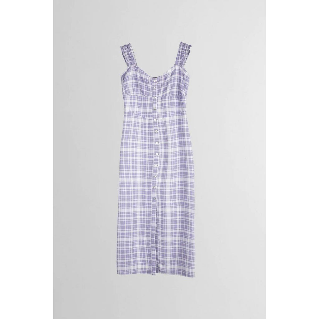 Checkered Midi Dress - Lavender - Robin Collection -The Bradery