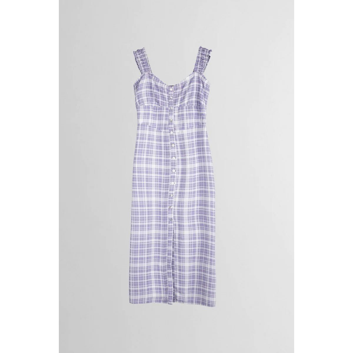 Checkered Midi Dress - Lavender - Robin Collection -The Bradery