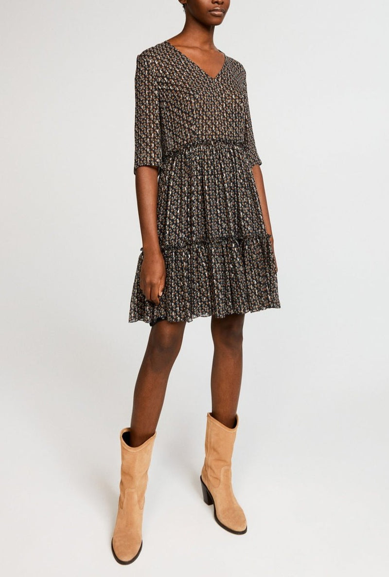 Claudie Pierlot Vestido Raucha - Print Fonce - - The Bradery