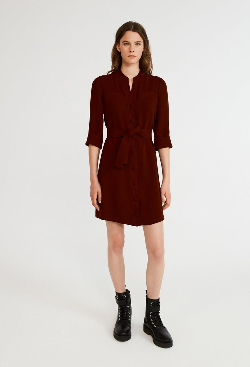 Robe Rhubarbe - Bordeau - Claudie Pierlot - The Bradery