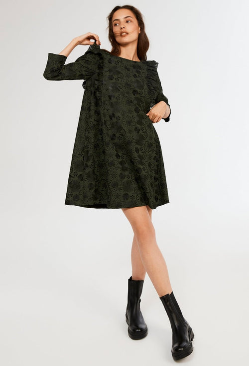 Rififi Embroidered Dress - Forest Green - Claudie Pierlot - The Bradery