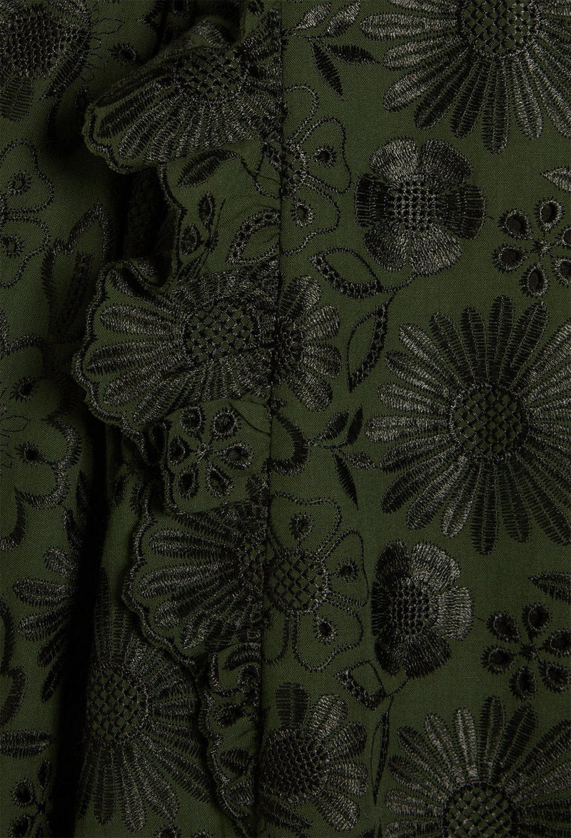 Rififi Embroidered Dress - Forest Green - Claudie Pierlot - The Bradery