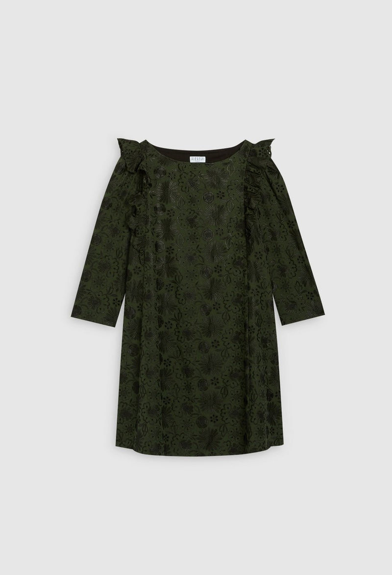 Claudie Pierlot Vestido Bordado Rififi - Verde Bosque - - The Bradery