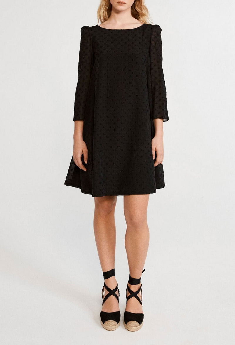 Claudie Pierlot Vestido Flor Rififi - Negro - - The Bradery