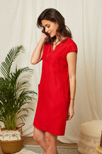 Red Dress - Women DRESSES and SKIRTS Around Linen