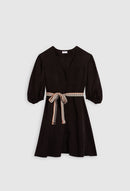 Claudie Pierlot Vestido Rousetti - Negro - - The Bradery