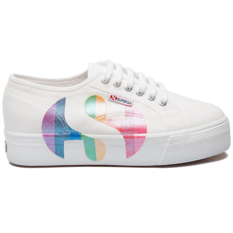 Blanc Superga - Basket Superga 2790-Cotw Printed Logoglitter - - Superga Mujer Hombre