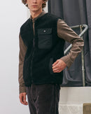 Maison Standards - Clement Sleeveless Sherpa Jacket - Black - Man