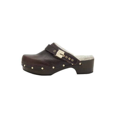 Zuecos Pescura Robin Lthr - Marrón - Mujer - Scholl -La Bradery
