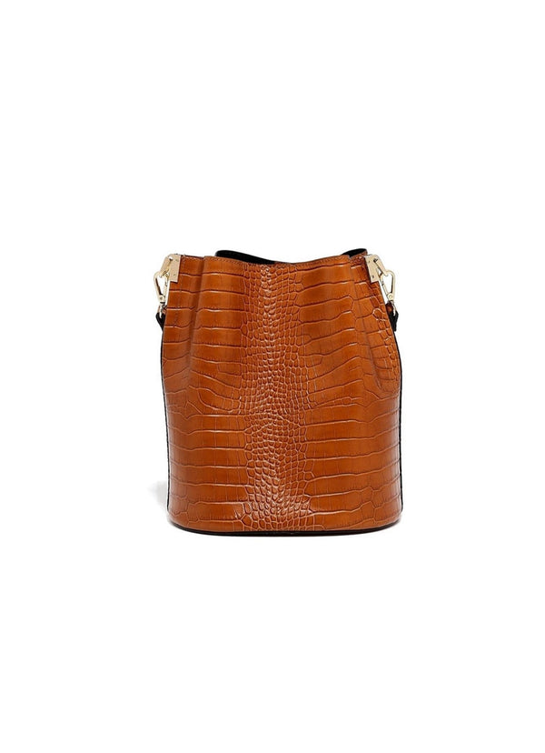 Borsa a tracolla Bruna Croco - Cammello - Maison Heritage - The Bradery