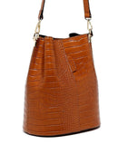 Sac à Bandoulière Bruna Croco - Camel - Maison Heritage - The Bradery