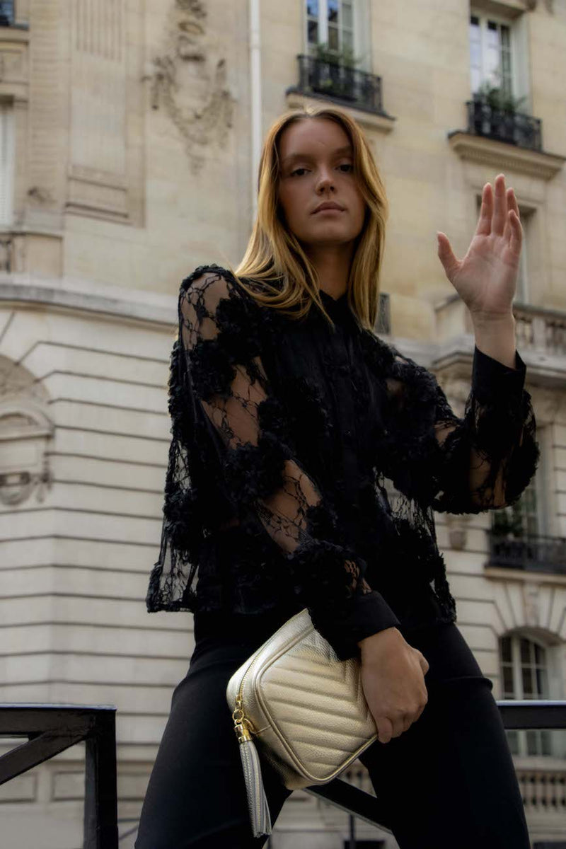 Sac À Bandoulière Nat - Doré Métallique - Victor & Hugo - The Bradery