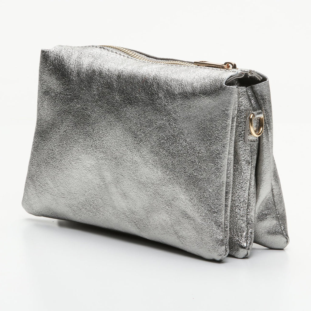 Bolso Bandolera Perla - Plata - Victor & Hugo -La Bradery