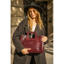 Sac A Main Bordeaux Jane Croco - Maison Heritage - The Bradery