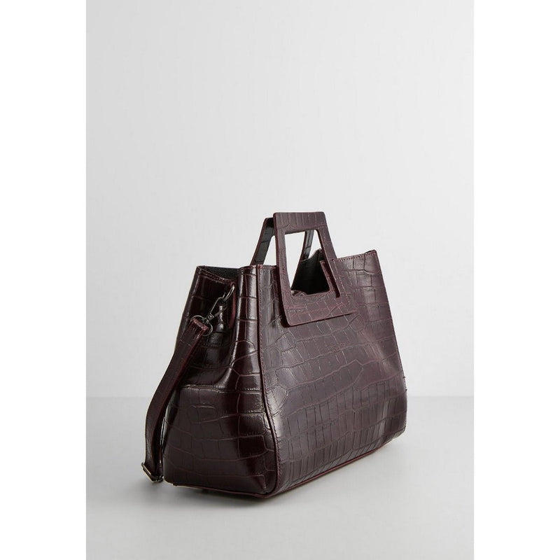 Sac A Main Bordeaux Jane Croco - Maison Heritage - The Bradery