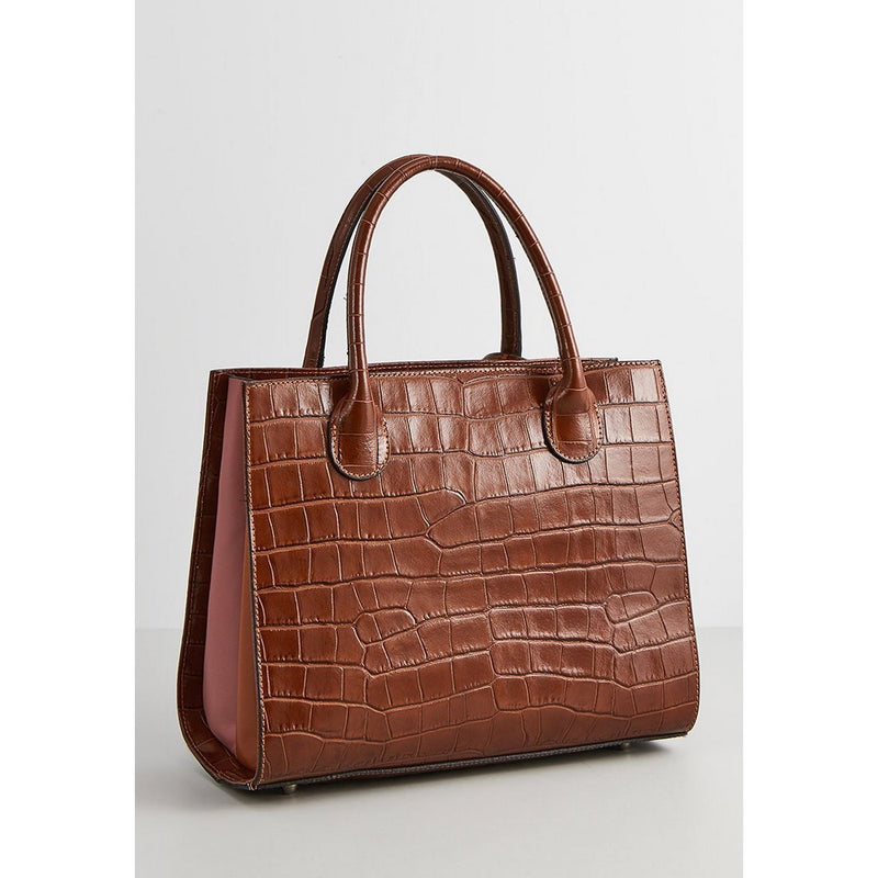 Sac A Main Camel Trip Croco - Maison Heritage - The Bradery