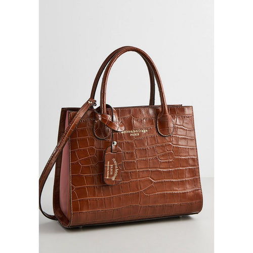 Sac A Main Camel Trip Croco - Maison Heritage - The Bradery