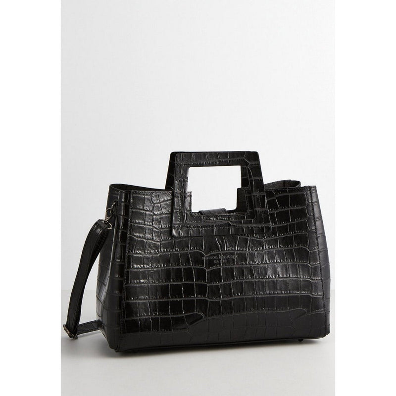 Sac A Main Noir Jane Croco - Maison Heritage - The Bradery