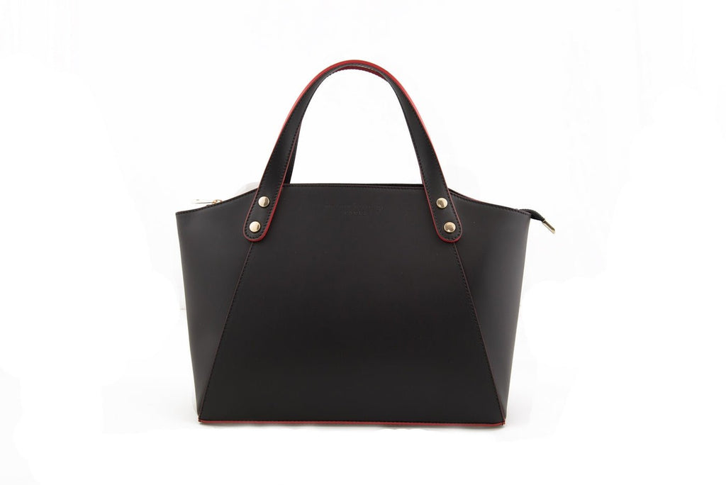 Sac A Main Parl - Noir - Rouge - Maison Heritage - The Bradery
