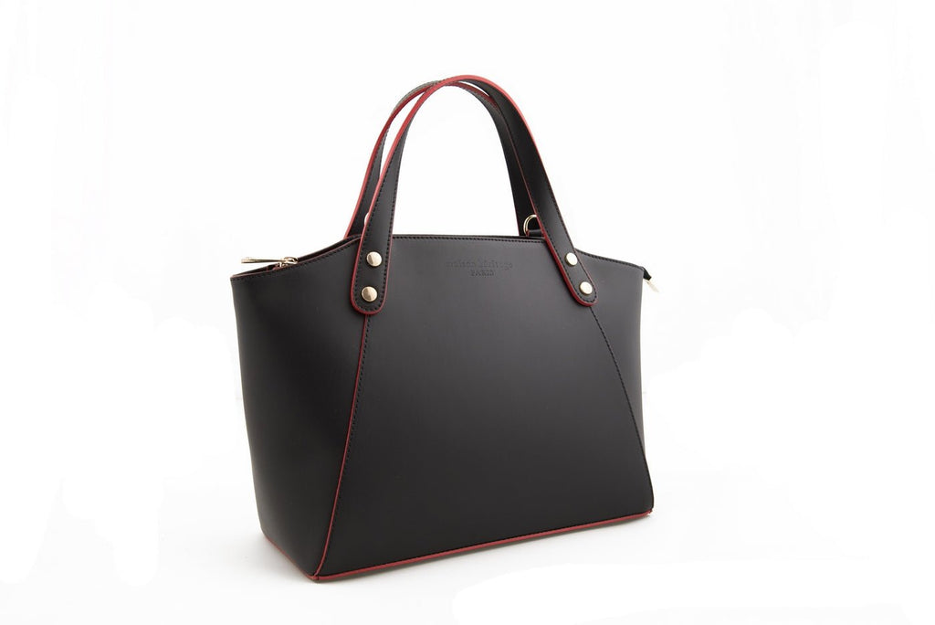 Sac A Main Parl - Noir - Rouge - Maison Heritage - The Bradery