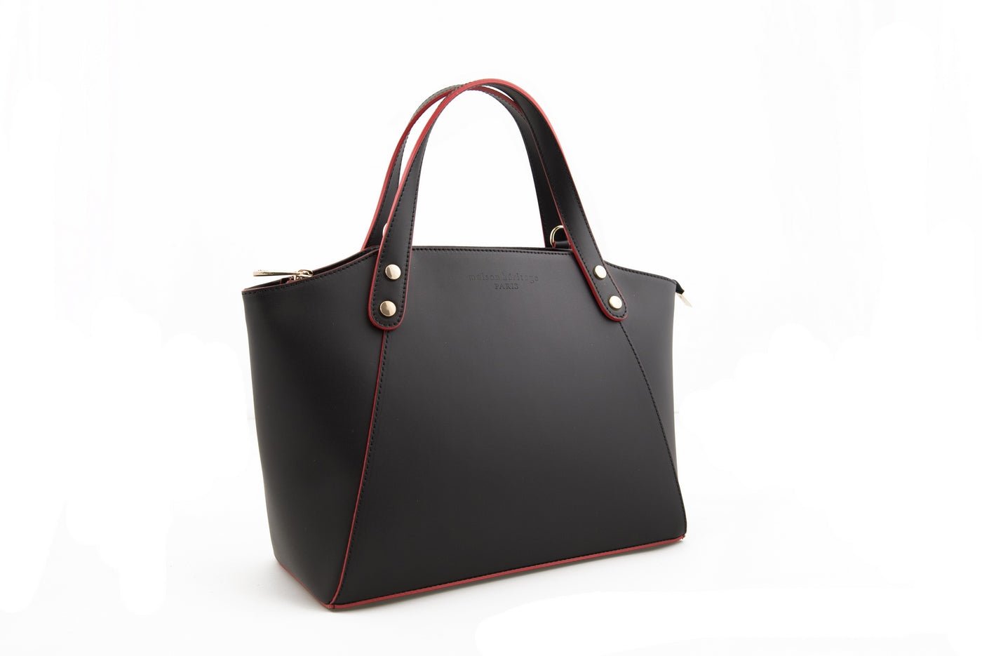 Sac A Main Parl - Noir - Rouge - Maison Heritage - The Bradery