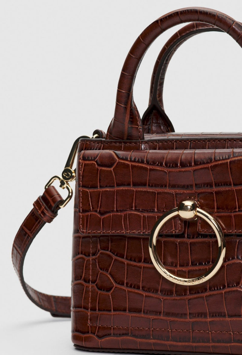 Claudie Pierlot Anouck Mini Bolso Croco - Marrón - - The Bradery