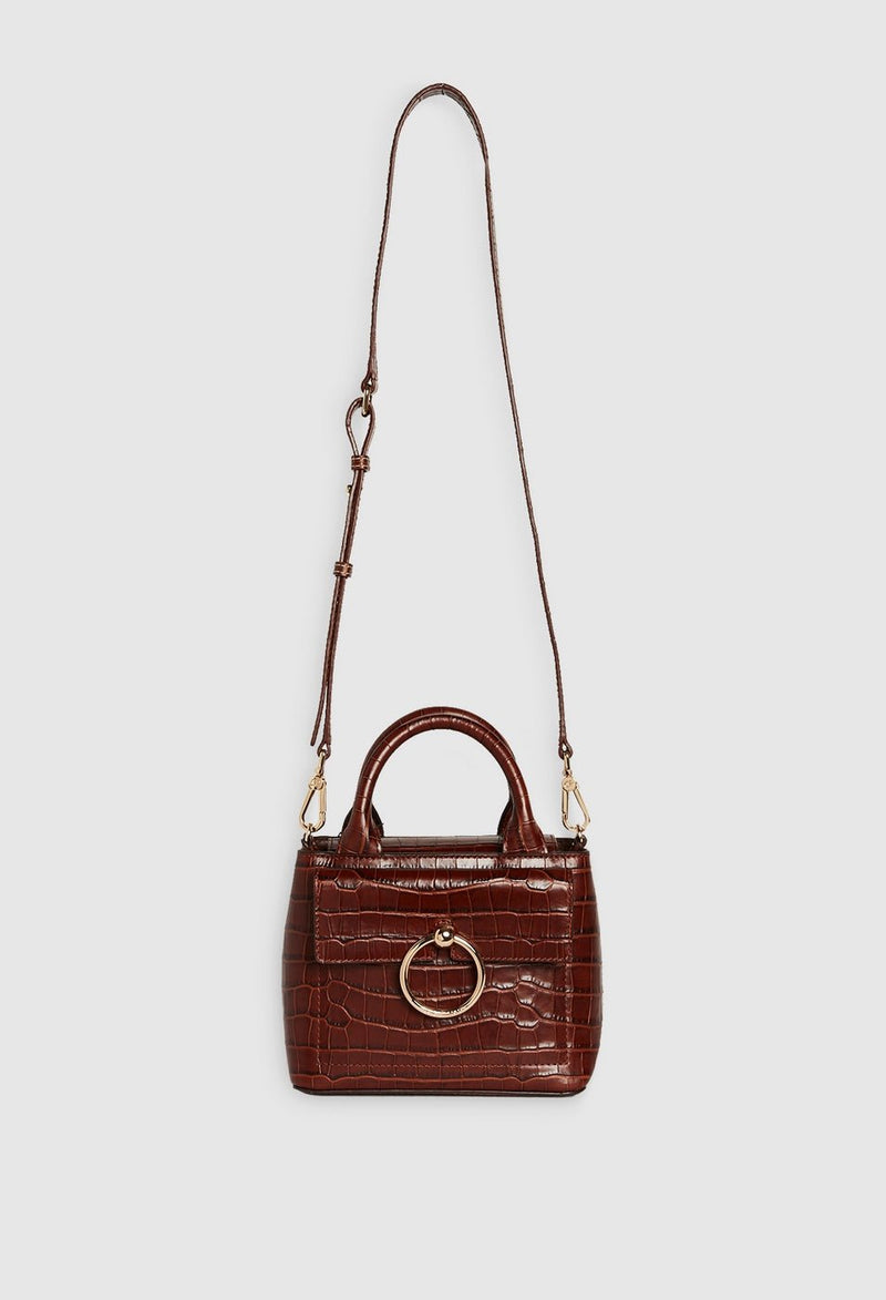 Claudie Pierlot Anouck Mini Bolso Croco - Marrón - - The Bradery