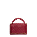 sac de seconde main boy chanel en cuir rose dos