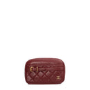 sac de seconde main camera chanel  en cuir rouge face