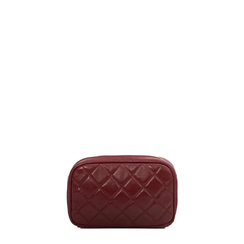 sac de seconde main camera chanel  en cuir rouge dos