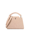 sac de seconde main capucines louis vuitton en tweed beige face