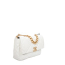 sac de seconde main chanel 19 chanel  en cuir blanc côté