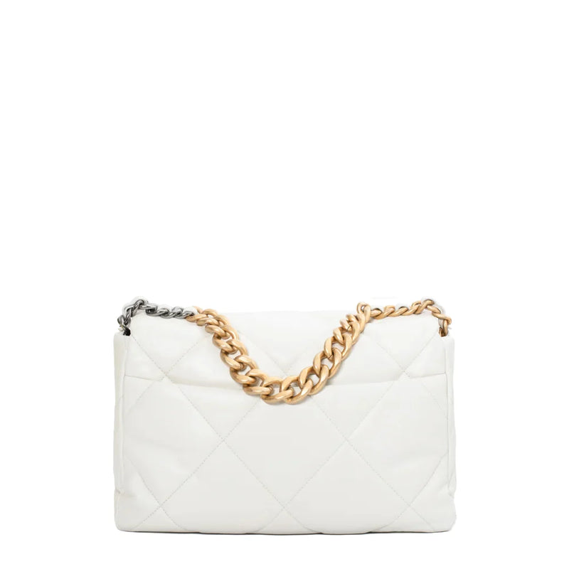 sac de seconde main chanel 19 chanel  en cuir blanc dos