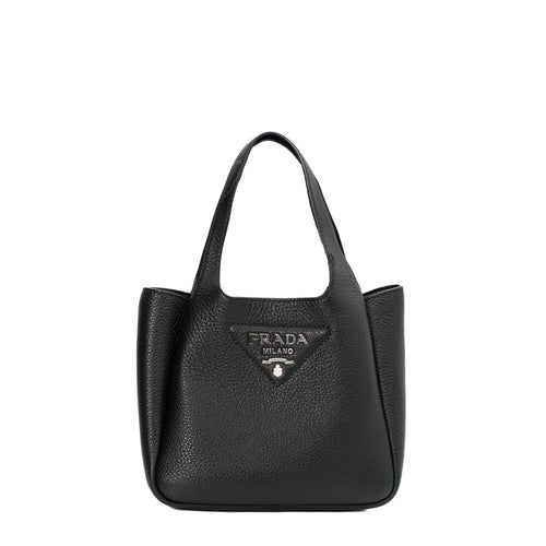 sac de seconde main  prada  en cuir noir face