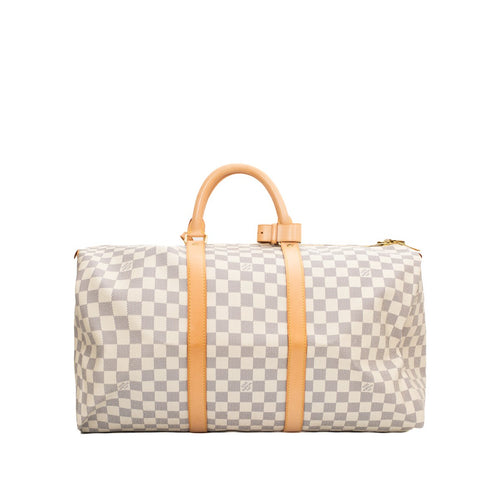 sac de seconde main keepall louis vuitton  en toile damier azur face