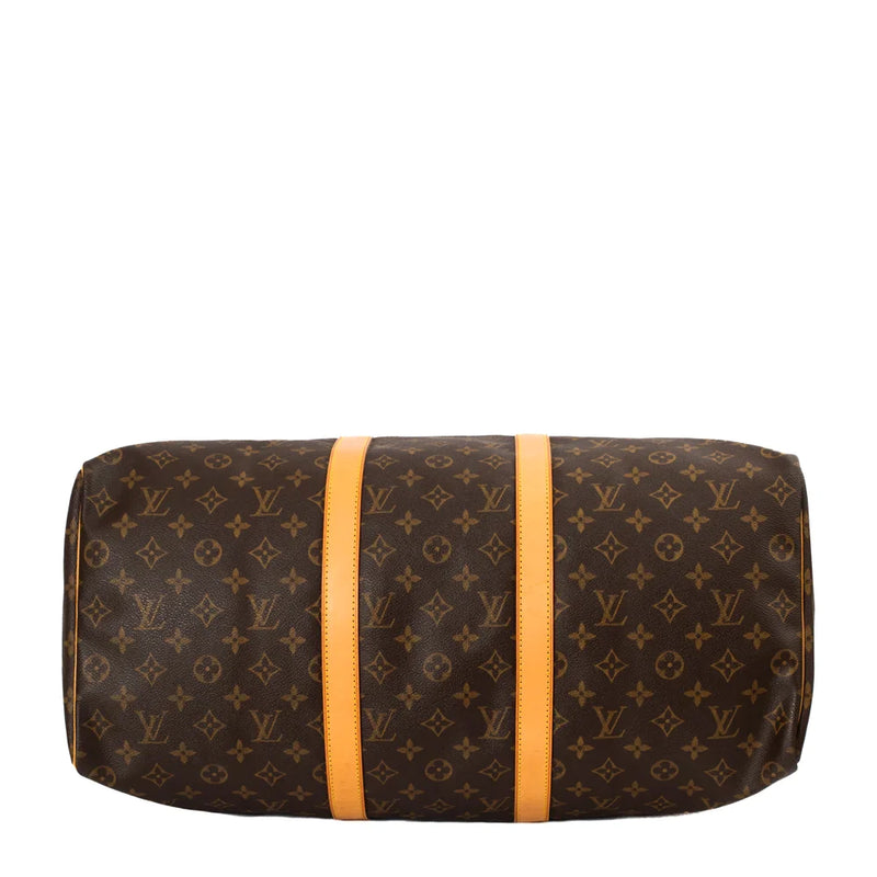 sac de seconde main keepall louis vuitton en toile monogram marron bas