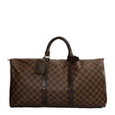 sac de seconde main keepall  louis vuitton en toile damier ébène face