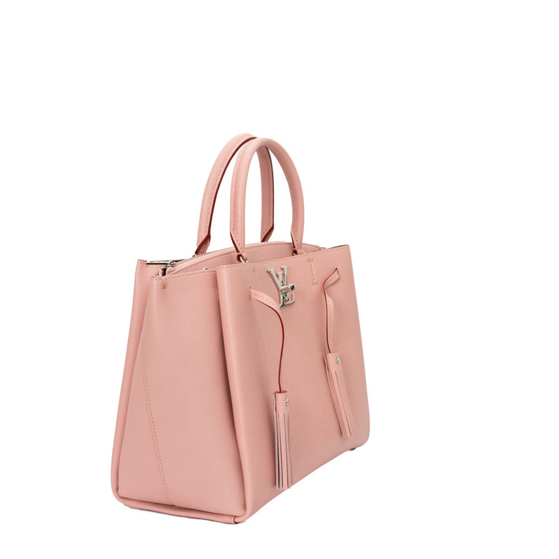 sac de seconde main lockme louis vuitton  en cuir rose  côté