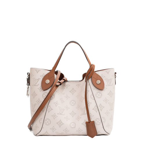 sac de seconde main mahina louis vuitton  en cuir gris  face