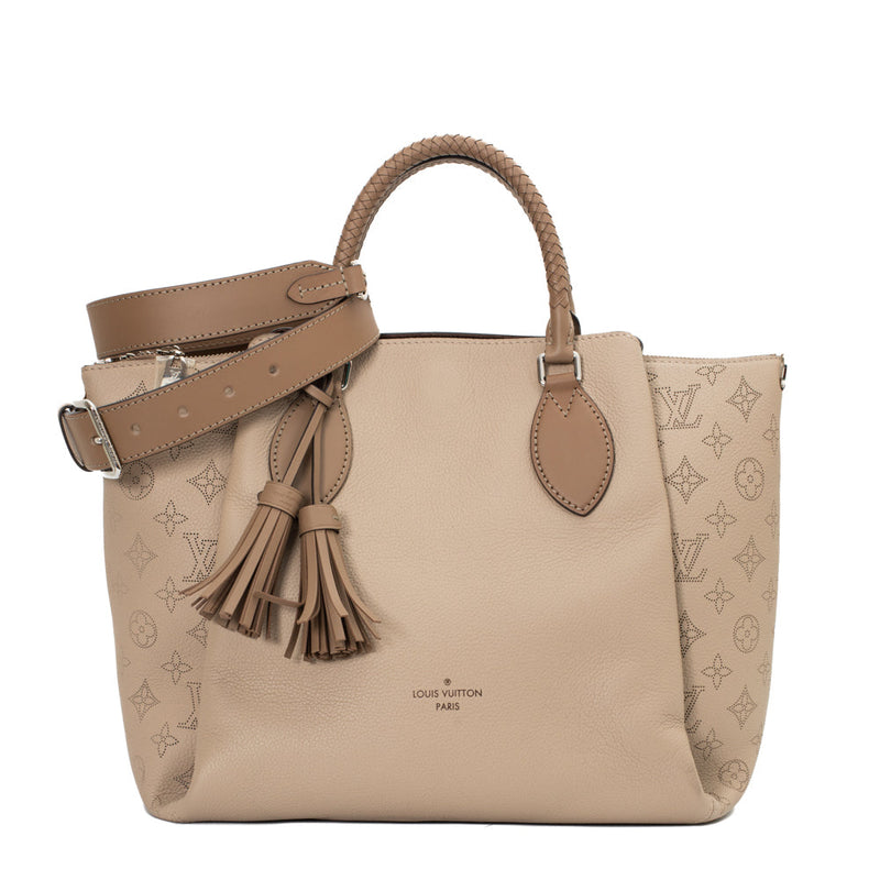 sac de seconde main mahina louis vuitton  en cuir gris face