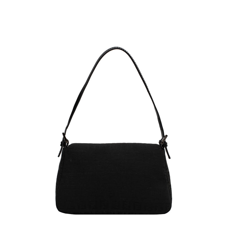 sac de seconde main mamma baguette zucchino fendi  en toile monogramme noir dos