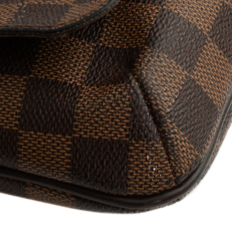 sac de seconde main musette salsa louis vuitton en toile damier marron coin