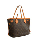 sac de seconde main neverfull  louis vuitton en toile monogram marron côté